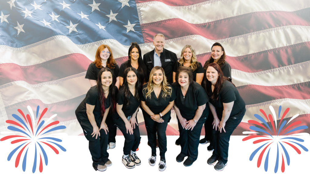 Staff image with the Flag